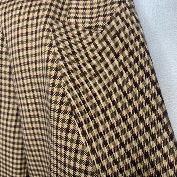 Zara Women’s Small Brown Houndstooth Checkered Double Breasted Blazer Old Money - Picture 6 of 9